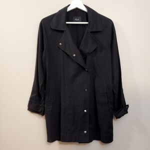 Rails - Snap Front “Nadia” Linen Blend Long Jacket Trench - Size XS